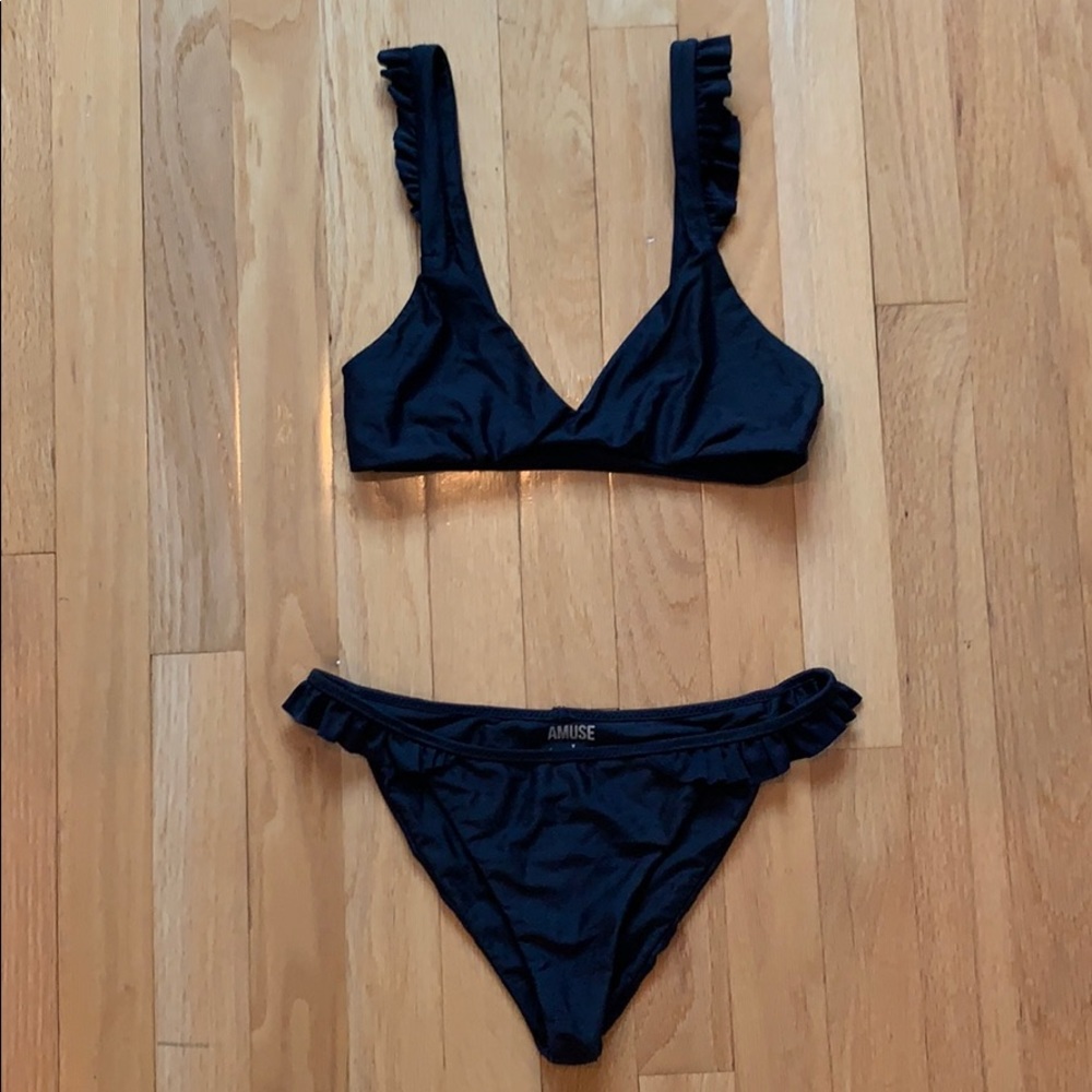 Amuse Society Black Swimsuit Set